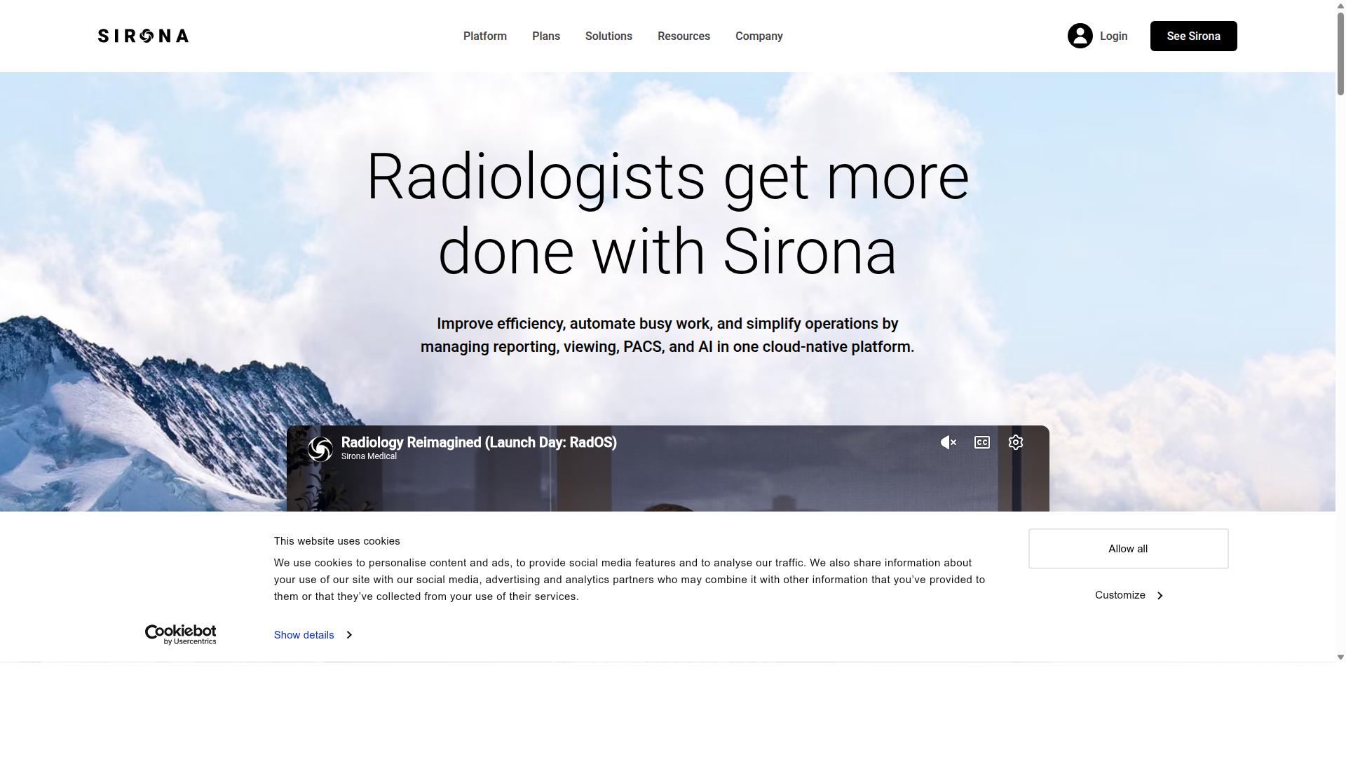Sirona Medical website